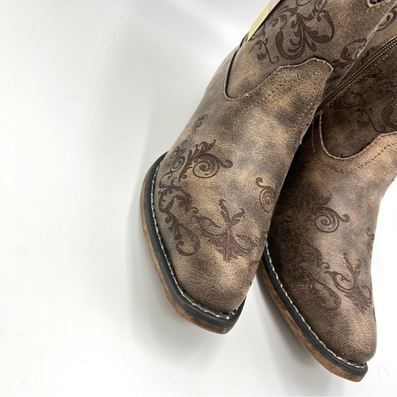NEW Roper Womens Size 7 Short Stuff Brown Western Cowboy Cowgirl Boots Shoes - Picture 3 of 10